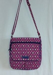 Vera Bradley KATALINA PINK DIAMONDS DOUBLE ZIP MAILBAG